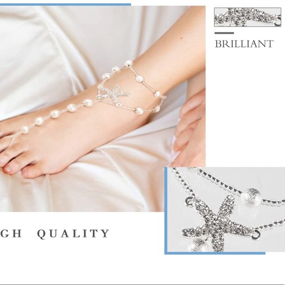 Set of 2 barefoot sandals 1 beaded 1 rhinestone NEW in package - Picture 6 of 8